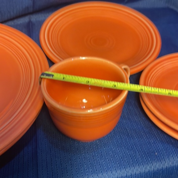 Vintage Coral orange red fiestaware dinner set of 6 with bonus mug cup EUC - Picture 6 of 8